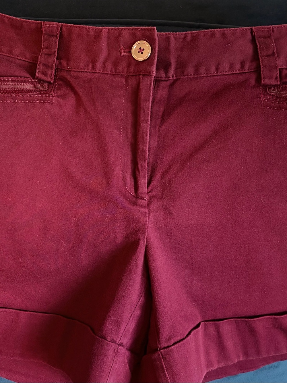 White House Black Market Women's Wine Red Cuffed Shorts